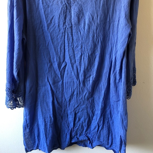 La Blanca Blue Embroidered Coverup Swim Tunic L - Picture 6 of 8